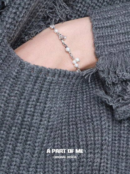 Pearl & Diamond S925 Sterling Silver Mini Pearl Bracelet