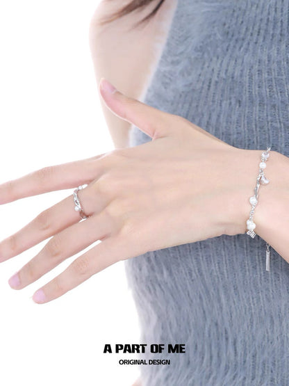 Pearl & Diamond S925 Sterling Silver Mini Pearl Bracelet
