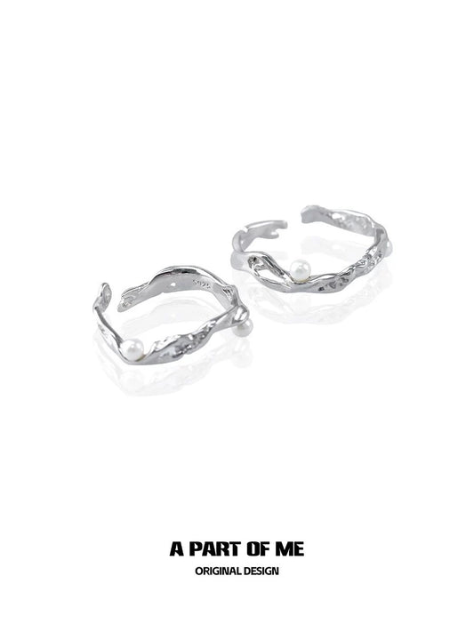Pearl & Diamond S925 Sterling Silver Adjustable Ring
