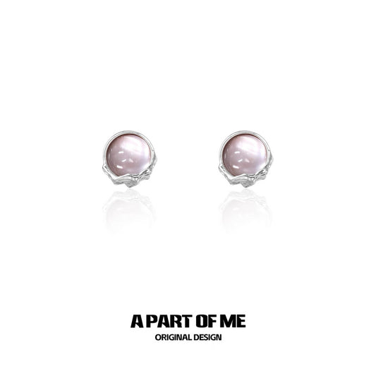 Mermaid Tear 18K Platinum Plating Glass Beads Stud Earrings