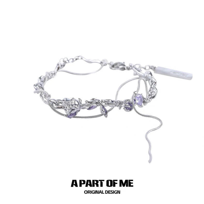 Pure Love 18K Platinum Plating Lavender Tassel Bracelet