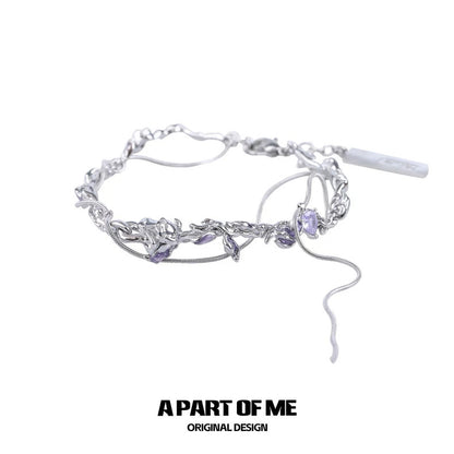 Pure Love 18K Platinum Plating Lavender Tassel Bracelet