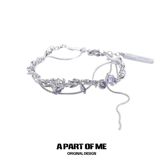 Pure Love 18K Platinum Plating Lavender Tassel Bracelet