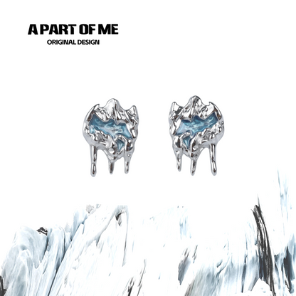 Melting Ice 18K Platinum Plating Stud Earrings