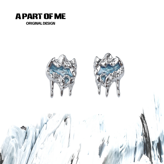 Melting Ice 18K Platinum Plating Stud Earrings