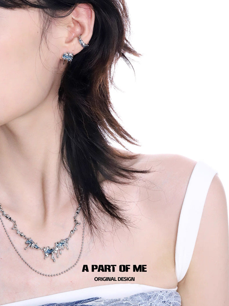 Melting Ice 18K Platinum Plating Stud Earrings