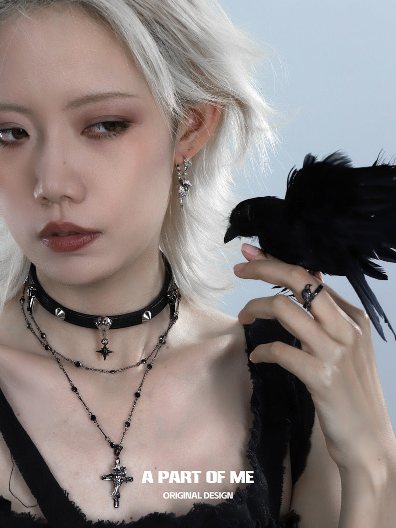 Crow Collection 18K Platinum Plating Detachable Huggies Earrings