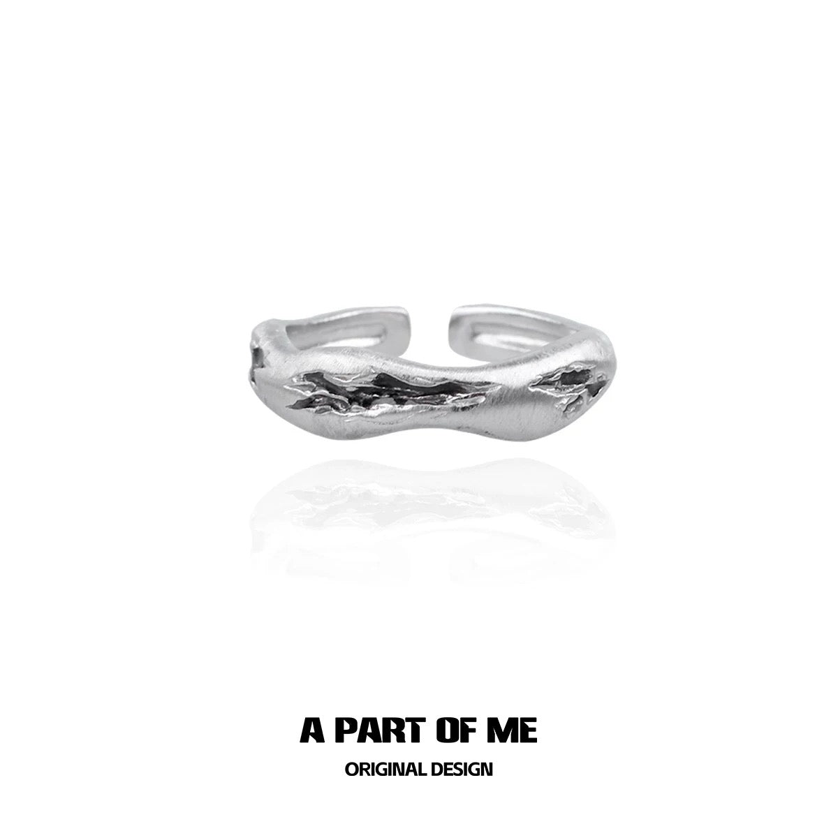 Melted Line S925 Sterling Silver Couple Rings