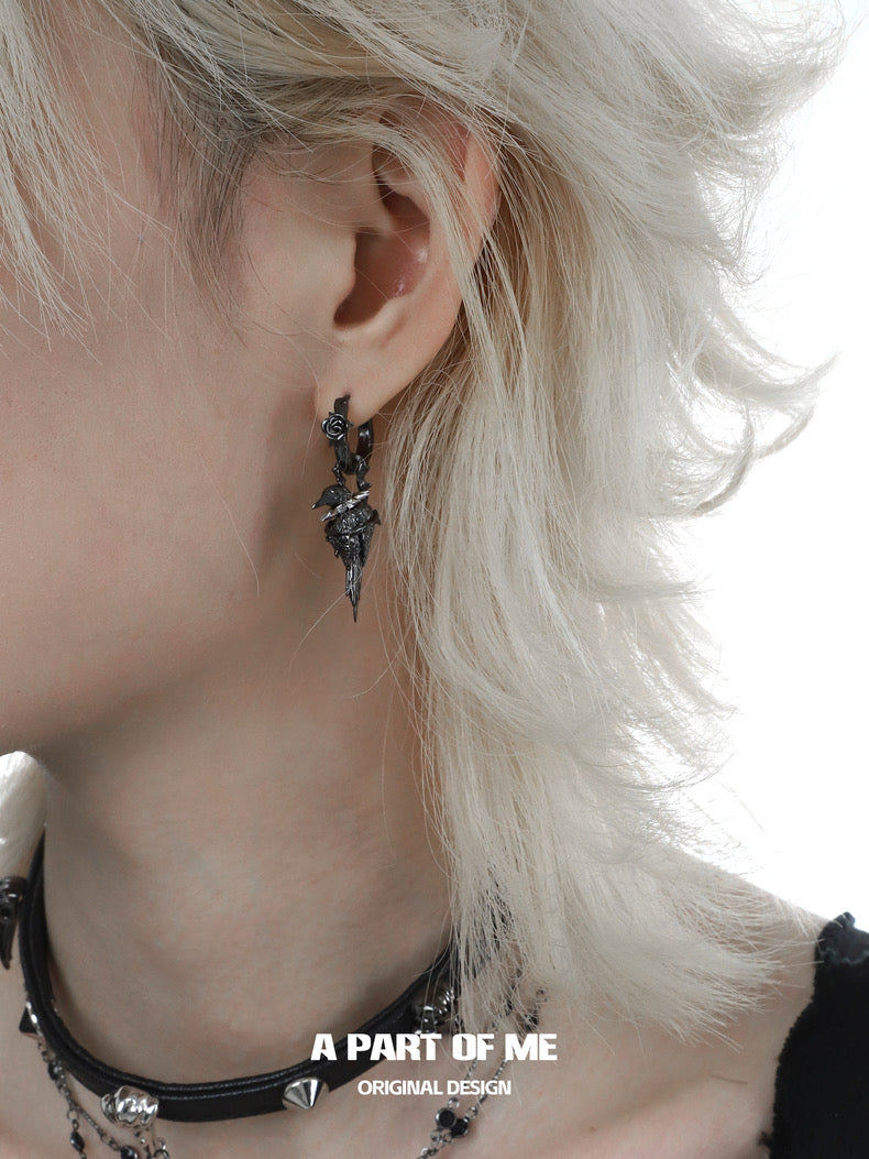 Crow Collection 18K Platinum Plating Detachable Huggies Earrings