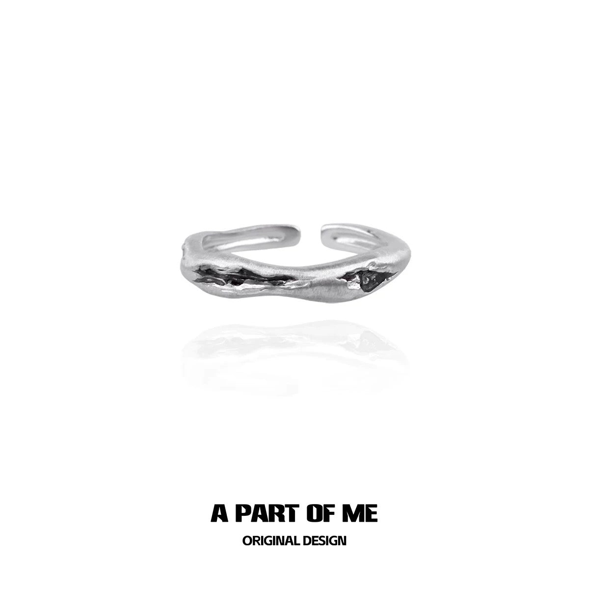 Melted Line S925 Sterling Silver Couple Rings