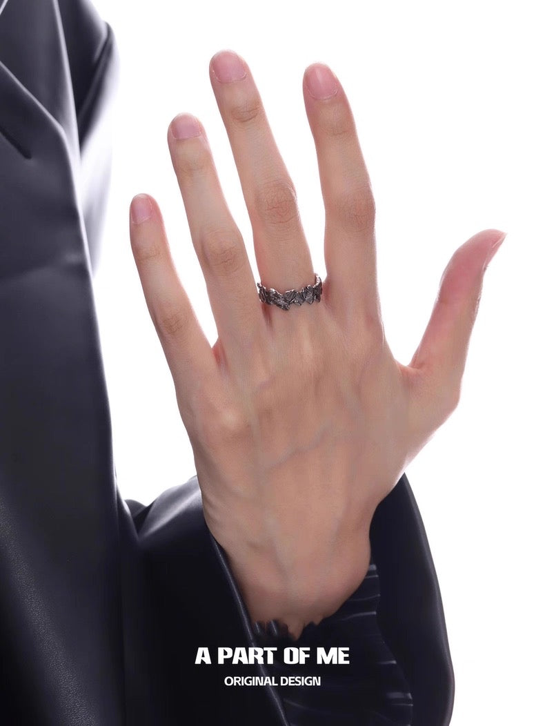 Void Cliff S925 Sterling Silver Couple Ring