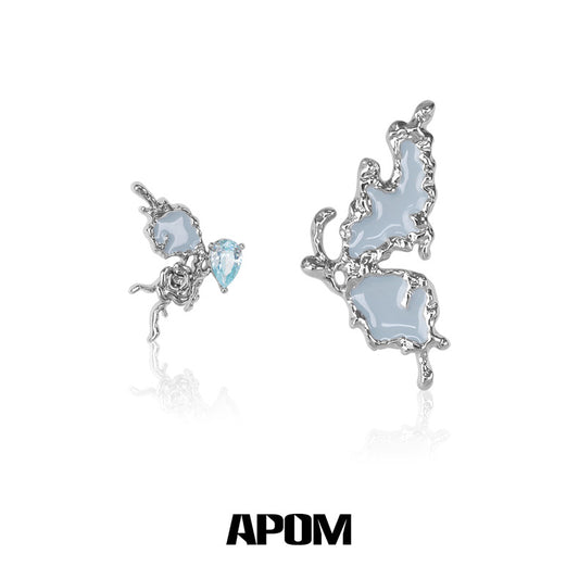 Mutate Butterfly 18K Platinum Plating Butterfly Zircon Earrings