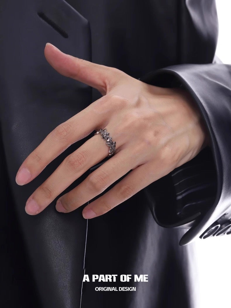 Void Cliff S925 Sterling Silver Couple Ring