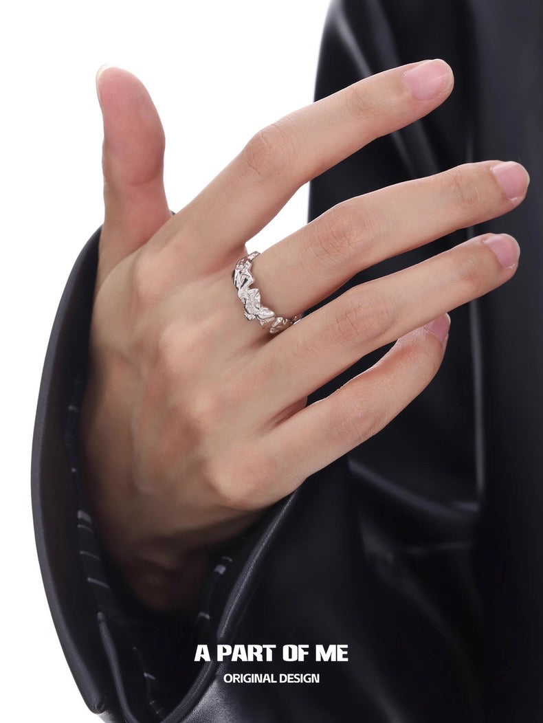 Void Cliff S925 Sterling Silver Couple Ring
