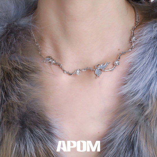 Mutate Butterfly 18K Platinum Plating Zircon Choker