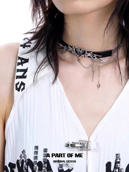 Heart Thorns 18K Platinum Plating Punk Style Choker