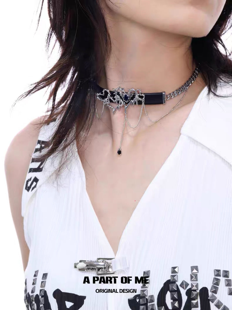 Heart Thorns 18K Platinum Plating Punk Style Choker
