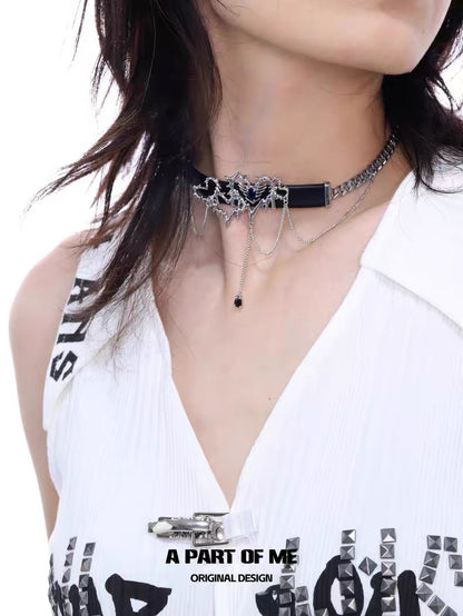 Heart Thorns 18K Platinum Plating Punk Style Choker