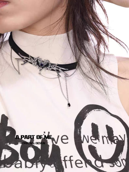 Heart Thorns 18K Platinum Plating Punk Style Choker