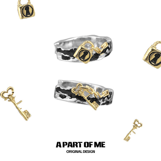 Lock & Key 18K Platinum Plating Leopard Pattern Earcuffs