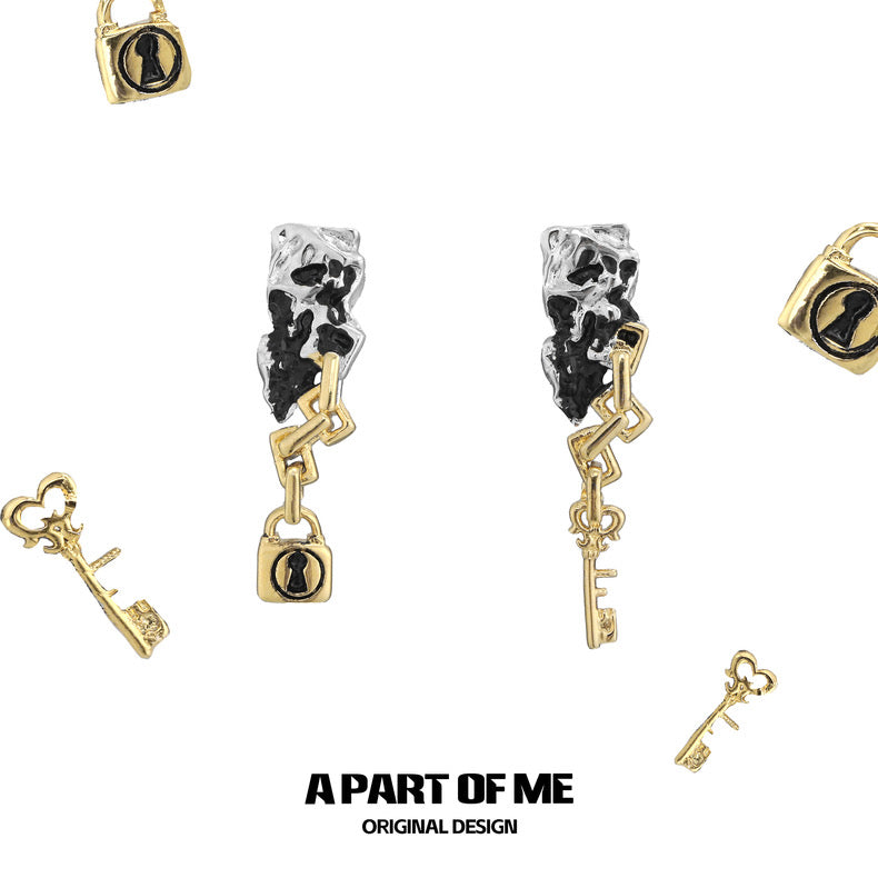 Lock & Key 18K Platinum Plating Leopard Pattern Earrings