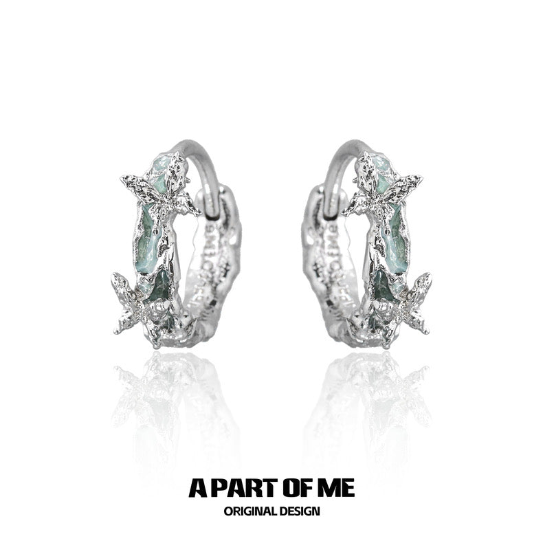 Mint Mambo Butterfly 18K Platinum Plating Butterfly Ear Cuffs ＆ Earrings