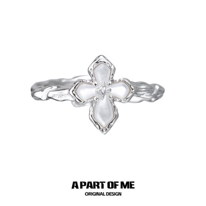 Stigmata S925 Sterling Silver Natural Shell Adjustable Ring