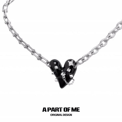Rock Sweetheart 18K Platinum Plating Chain Checklace