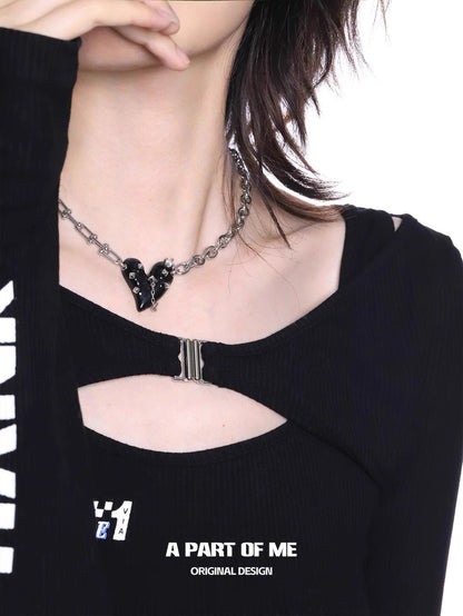 Rock Sweetheart 18K Platinum Plating Chain Checklace