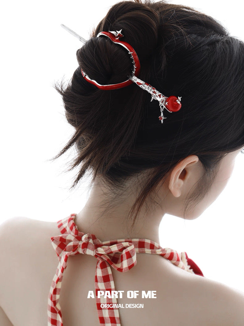 Apple Slice 18K Platinum Plating Hairpin