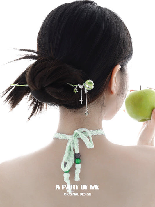 Green Apple Flavor Summer 18K Platinum Plating Hairpin