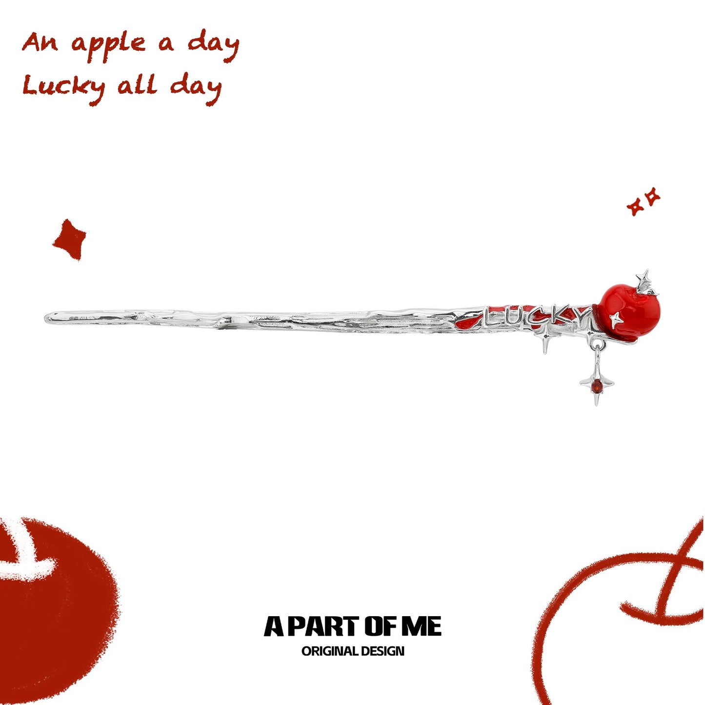 Apple Slice 18K Platinum Plating Hairpin