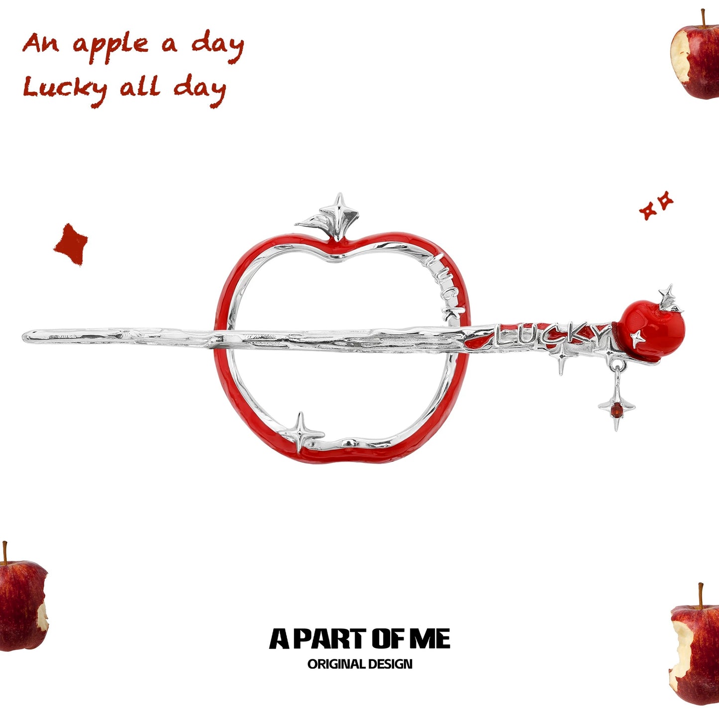 Apple Slice 18K Platinum Plating Hairpin