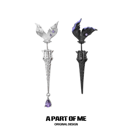 Fishtail Dart (Rafayel's Version) 18K Platinum Plating Earrings