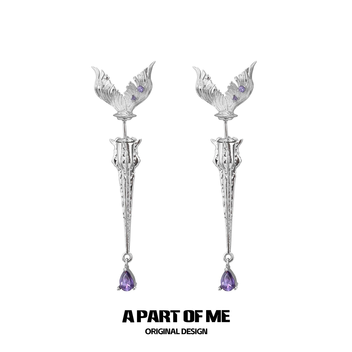 Fishtail Dart (Rafayel's Version) 18K Platinum Plating Earrings