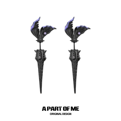 Fishtail Dart (Rafayel's Version) 18K Platinum Plating Earrings