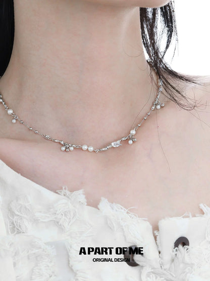 Pearl & Diamond S925 Sterling Silver Necklace