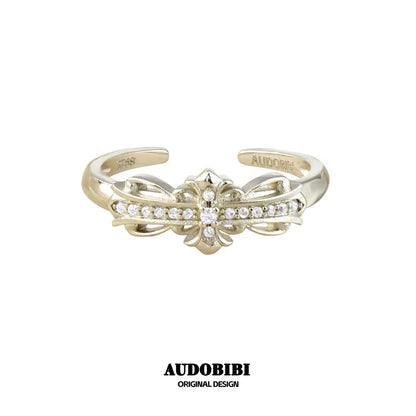 Champagne Gold Iris S925 Silver with Gold-plating Couple Ring
