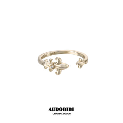 Champagne Gold Iris S925 Silver with Gold-plating Mini Pinky Size Ring Stack