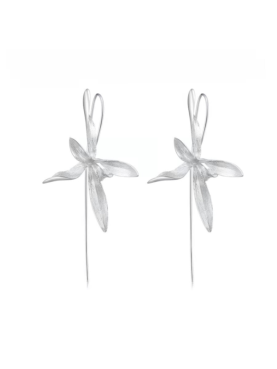 Hidden Valley Orchid Silver-plated Earrings