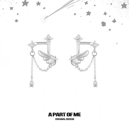 Angel Dream 18K Platinum Plating Angel Wing Detachable Earrings