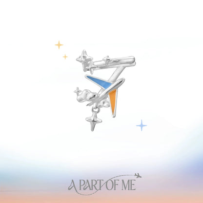 Airplane 18K Platinum Plating Flying to You Asymmetrical Earcuff