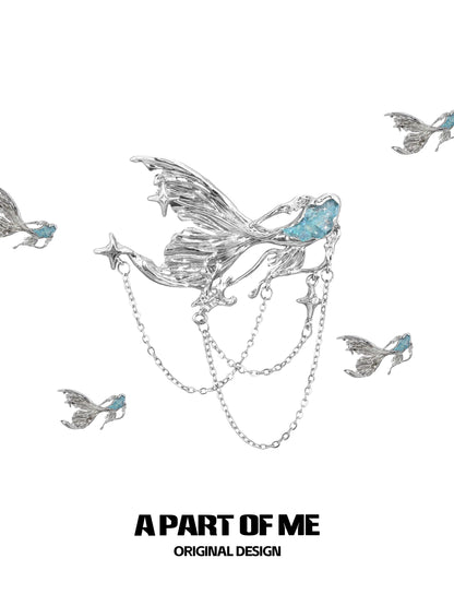 Mermaid Tale 18K Platinum Plating Brooch