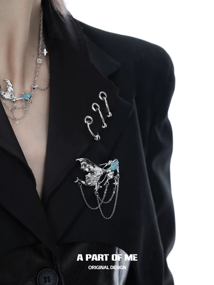 Mermaid Tale 18K Platinum Plating Brooch