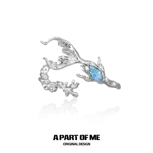 Mermaid Tale S925 Sterling Silver Adjustable Ring