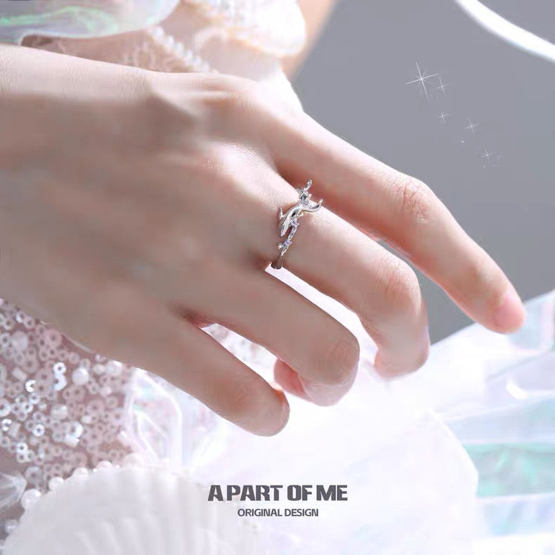 Mermaid's Tear S925 Sterling Silver Adjustable Ring