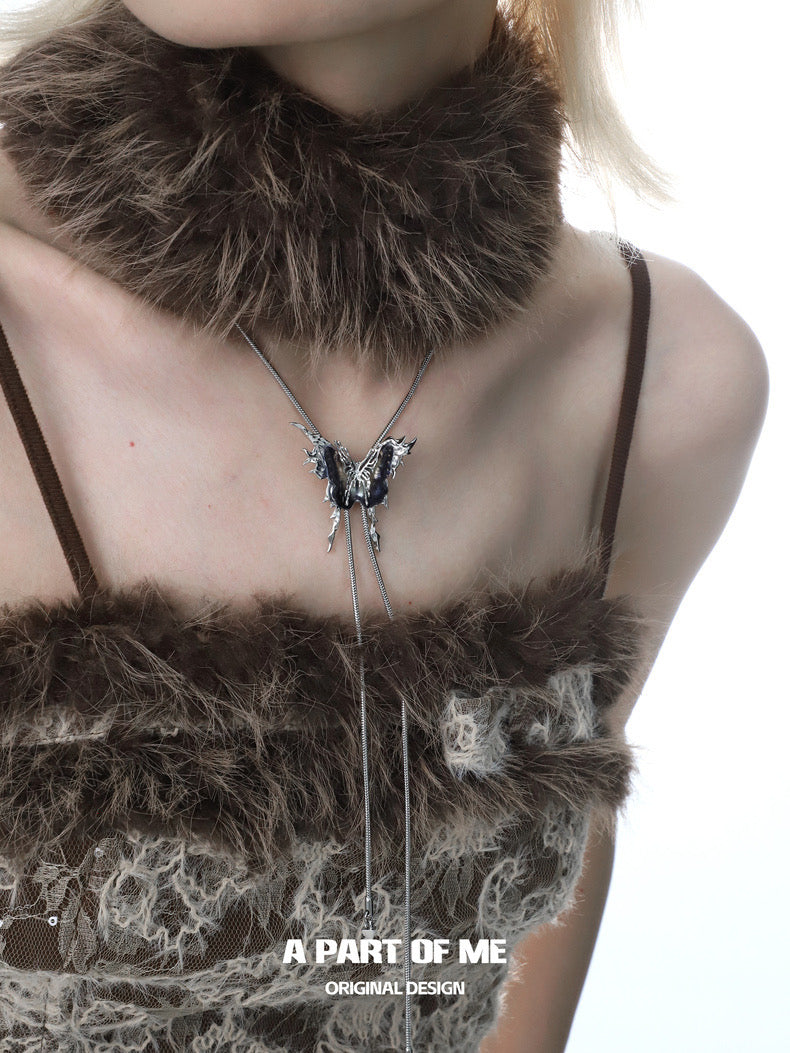 Butterfly Cage 18K Platinum Plating Changeable Butterfly Lariat Necklaces