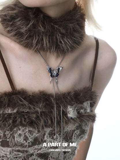 Butterfly Cage 18K Platinum Plating Changeable Butterfly Lariat Necklaces