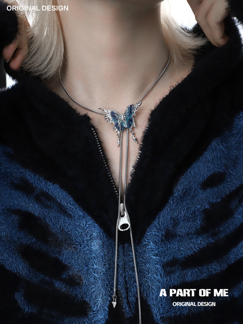 Butterfly Cage 18K Platinum Plating Changeable Butterfly Lariat Necklaces