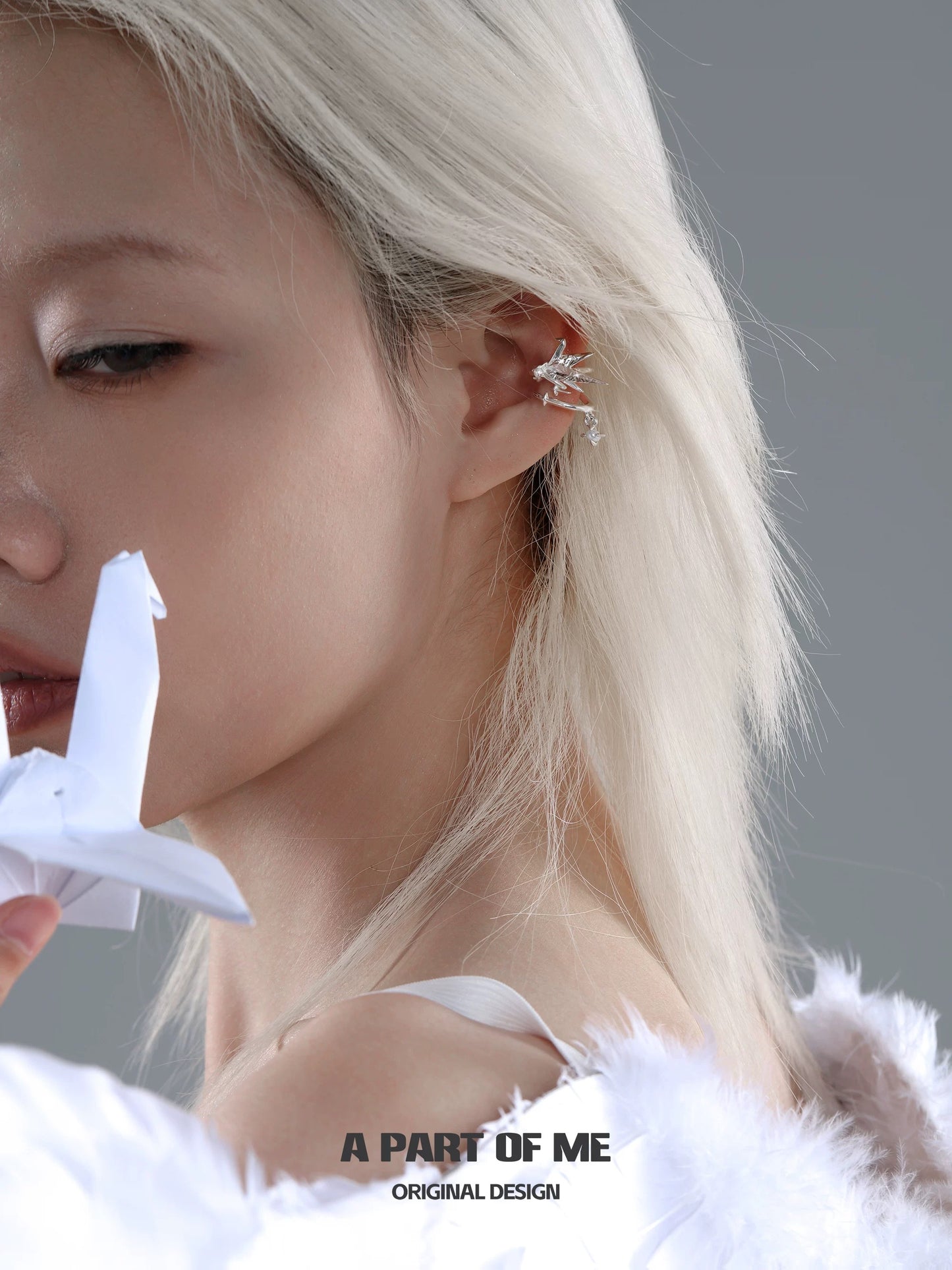 Corigami Era 18K Platinum Plating Paper Crane Earcuffs